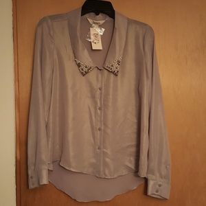 pearl collared womens blouse